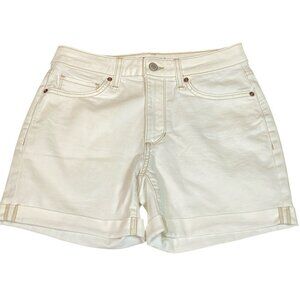 Sonoma Cuffed Shorts Cotton Stretch Sz 2 28x5" White Mid Rise  #111H